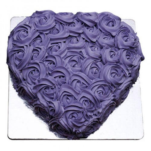 Purple Rose Heart Cake Delivery in Gurugram