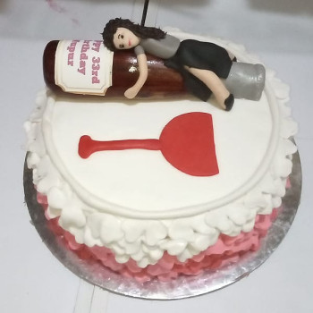 Drunk Girl Theme Fondant Cake Drunk Girl Theme Fondant Cake
