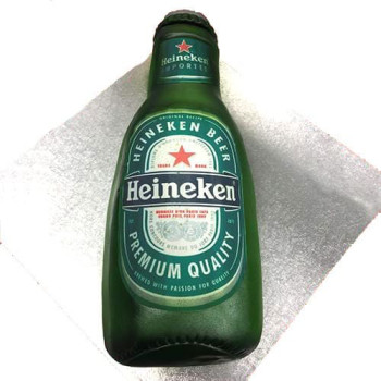 Heineken Beer Bottle Shape Fondant Cake