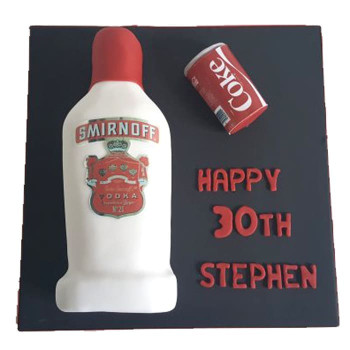 Smirnoff Vodka Bottle Shape Fondant Cake