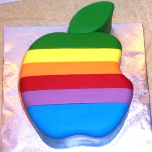 Rainbow Apple Shape Fondant Cake Delivery in Gurugram