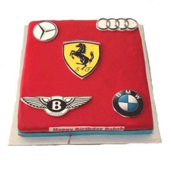 Cars Logo Fondant Cake Cars Logo Fondant Cake