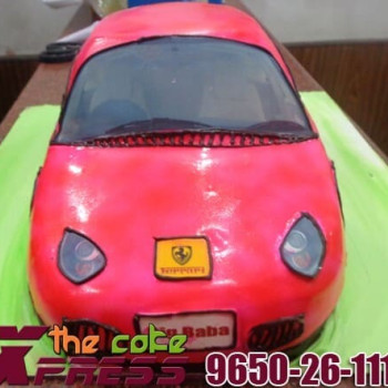 Red Ferrari Fondant Cake Red Ferrari Fondant Cake