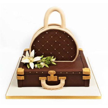 Suitcase and Handbag Designer Fondant Cake Suitcase and Handbag Designer Fondant Cake