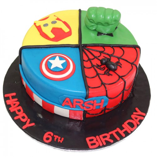 Avengers Theme Fondant Cake Delivery in Gurugram