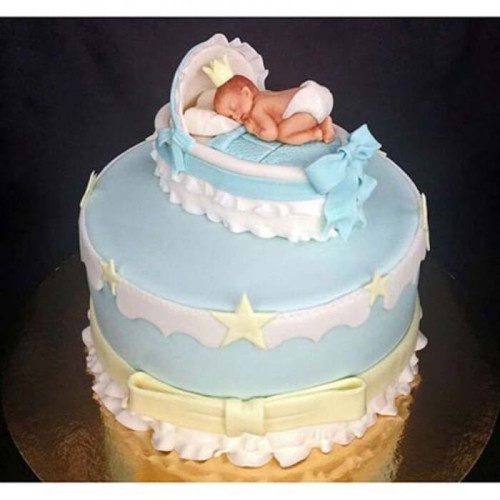 Baby in The Crib Fondant Cake Delivery in Gurugram