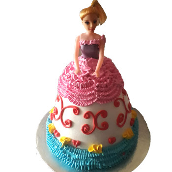 Blue & Pink Barbie Doll Cake Blue & Pink Barbie Doll Cake