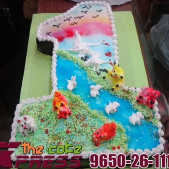 First Birthday Number Cake First Birthday Number Cake