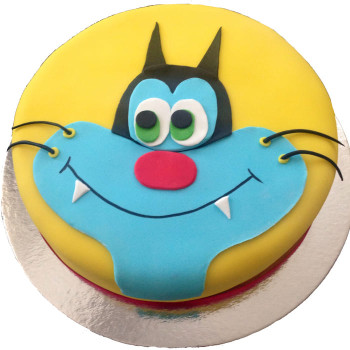 Oggy Theme Fondant Cake Oggy Theme Fondant Cake