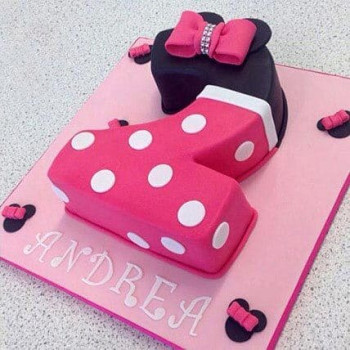 Two Number Pink Minnie Cake Two Number Pink Minnie Cake