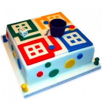 Ludo Theme Designer Fondant Cake Ludo Theme Designer Fondant Cake