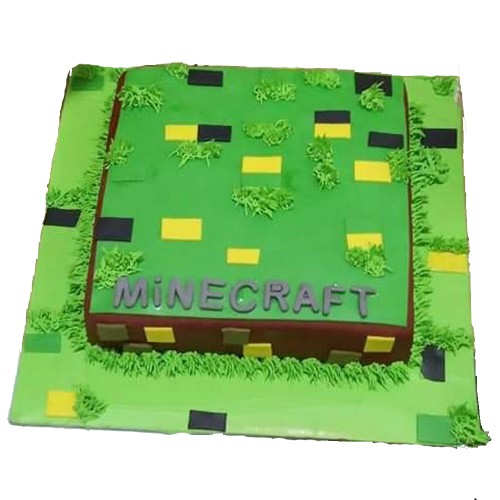 Minecraft Game Theme Fondant Cake Delivery in Gurugram
