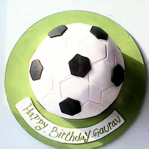 Soccer Ball Fondant Cake Delivery in Gurugram