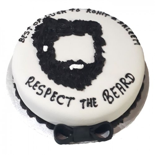 Beard Theme Fondant Cake Delivery in Gurugram