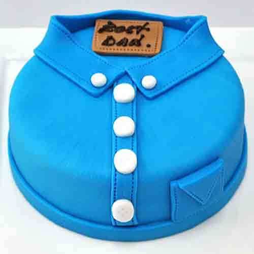 Blue Shirt Fondant Cake Delivery in Gurugram