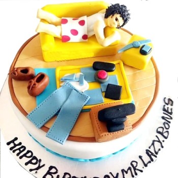 Couch Potato Themed Fondant Cake Couch Potato Themed Fondant Cake