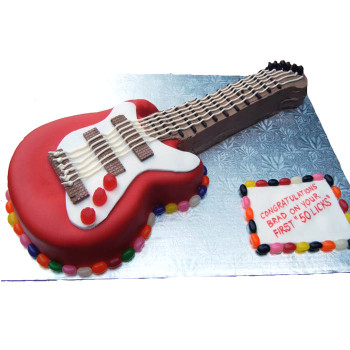 Electric Guitar Designer Fondant Cake Electric Guitar Designer Fondant Cake