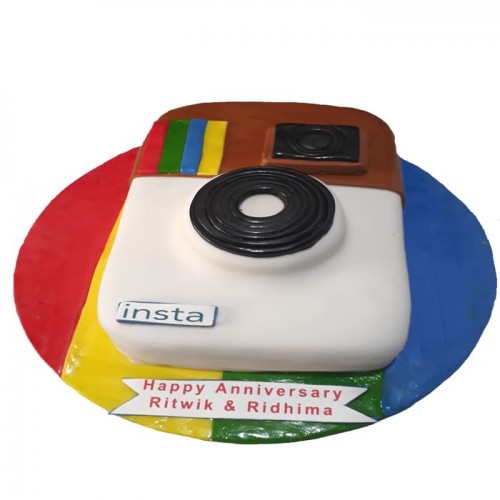 Instagram Themed Fondant Cake Delivery in Gurugram