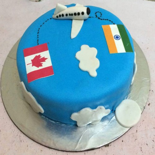 Travel Themed Fondant Cake Delivery in Gurugram