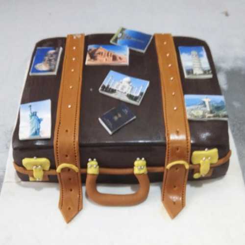 Traveler Themed Suitcase Cake Delivery in Gurugram