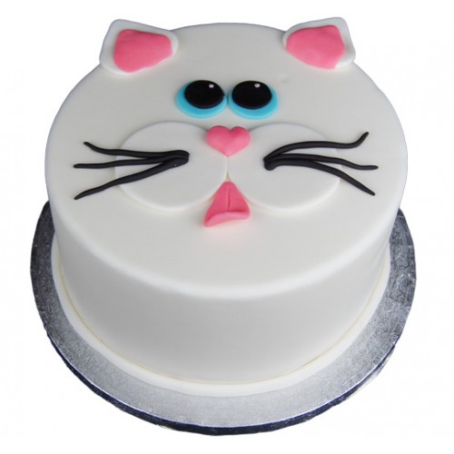 Kitty Face Fondant Cake Delivery in Gurugram