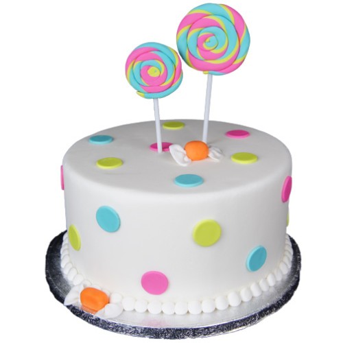 Candy Polka Dot Fondant Cake Delivery in Gurugram Candy Polka Dot Fondant Cake Delivery in Gurugram