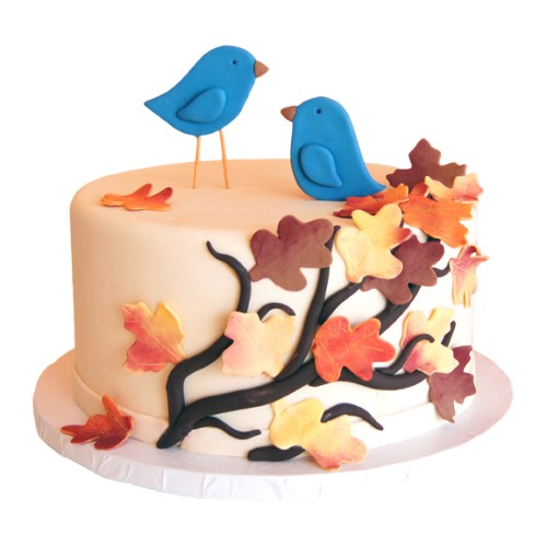 Fall Birds Fondant Cake Delivery in Gurugram Fall Birds Fondant Cake Delivery in Gurugram