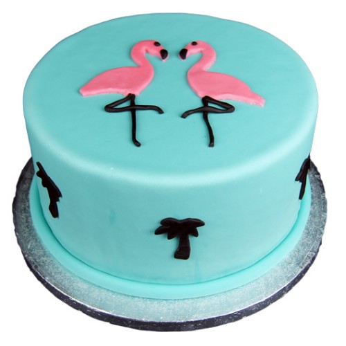 Flamingo Theme Fondant Cake Delivery in Gurugram