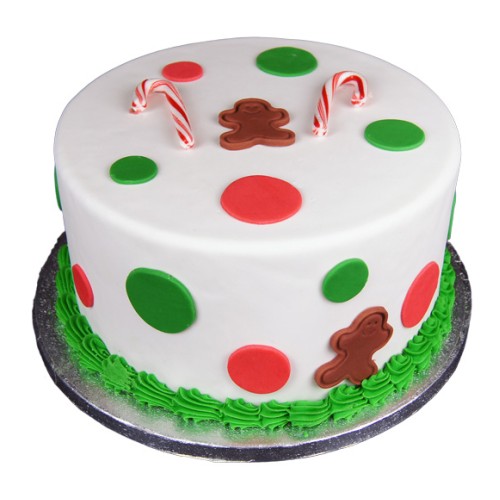Gingerbread Man Dots Fondant Cake Delivery in Gurugram