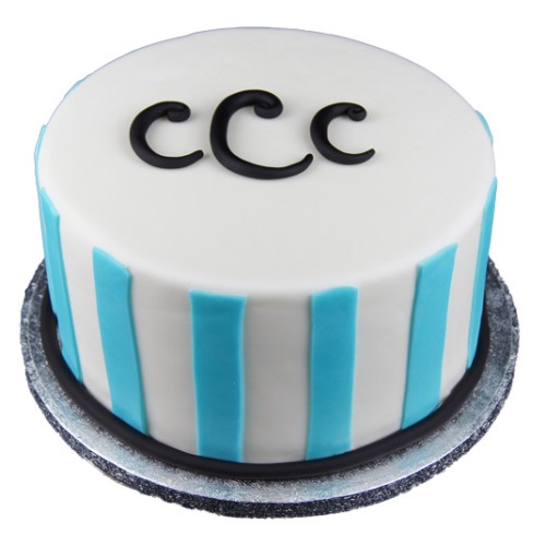 Monogram Stripes Fondant Cake Delivery in Gurugram Monogram Stripes Fondant Cake Delivery in Gurugram