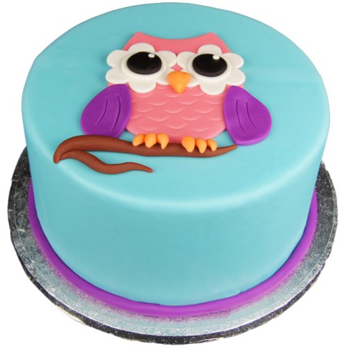 Owl Theme Fondant Cake Delivery in Gurugram