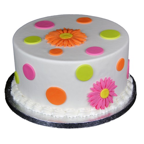 Polka Dot Daisy Fondant Cake Delivery in Gurugram
