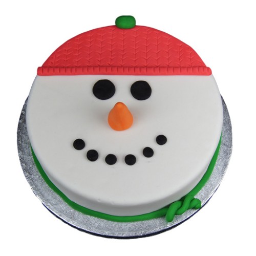Snowman Face Fondant Cake Delivery in Gurugram
