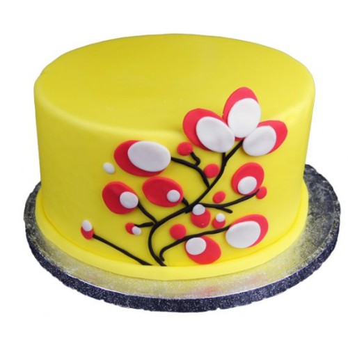 Yellow Flowering Tree Fondant Cake Delivery in Gurugram