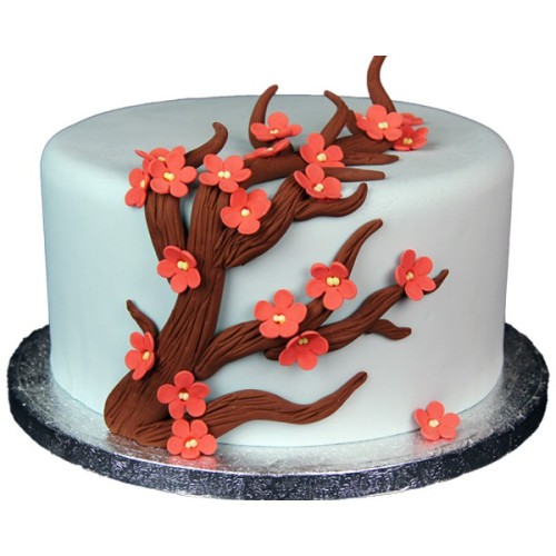 Cherry Blossom Fondant Cake Delivery in Gurugram