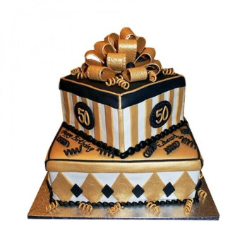 2 Tier Grand Birthday Fondant Cake 2 Tier Grand Birthday Fondant Cake