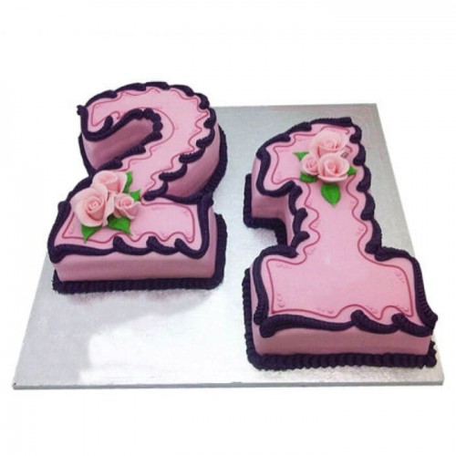 21 Number Fancy Birthday Cake Delivery in Gurugram