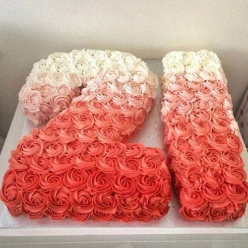 21 Number Rose Cream Cake Delivery in Gurugram