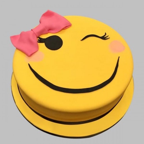 Adorable Smiley Fondant Cake Delivery in Gurugram