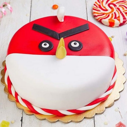 Appetizing Angry Bird Fondant Cake Delivery in Gurugram