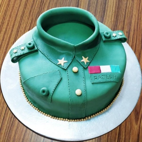 Army Uniform Fondant Cake Delivery in Gurugram