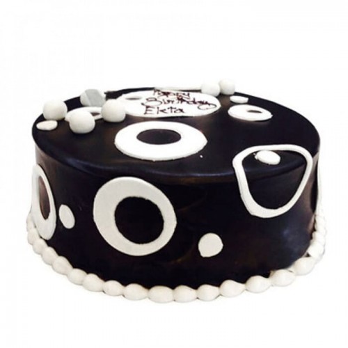 Black And White Fondant Cake Delivery in Gurugram