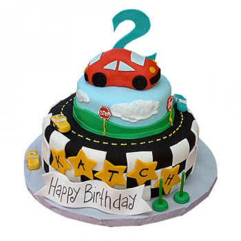 Coolest Car Theme Fondant Cake Coolest Car Theme Fondant Cake