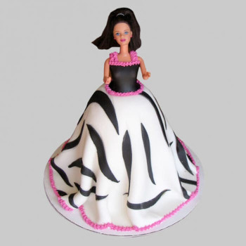 Elegant Barbie Fondant Cake Elegant Barbie Fondant Cake