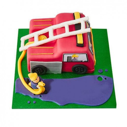 Fire Engine Fondant Cake Delivery in Gurugram