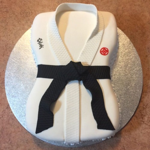Karate Black Belt Fondant Cake Delivery in Gurugram
