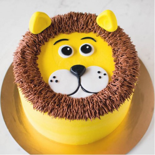 Lion Face Fondant Cake Delivery in Gurugram