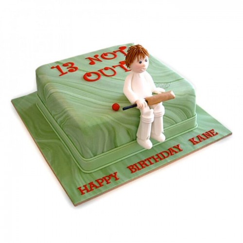 Not Out Cricket Fondant Cake Delivery in Gurugram
