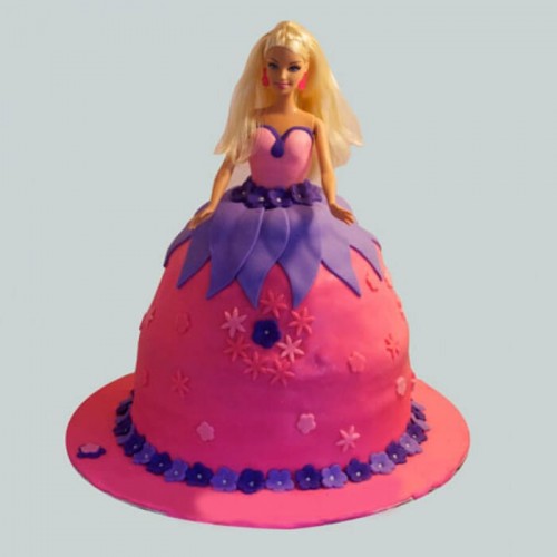 Royal Barbie Doll Fondant Cake Delivery in Gurugram