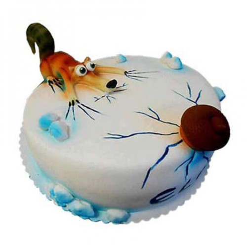 Scrat Theme Fondant Cake Delivery in Gurugram